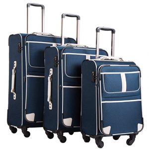 Coolife Cheap Luggage 3 Piece Set Suitcase Expandable TSA lock pinner softshell