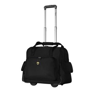 Olympia Deluxe Fashion Rolling Overnighter (Black)