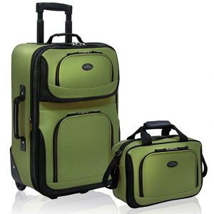U.S Traveler Rio Two Piece Expandable Carry-on Luggage Set (15-Inch and 21-Inch)