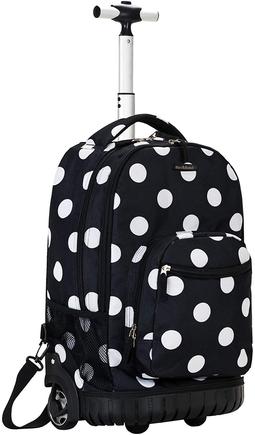 Rockland Luggage 19 Inch Rolling Backpack Printed, Black Dot, Medium